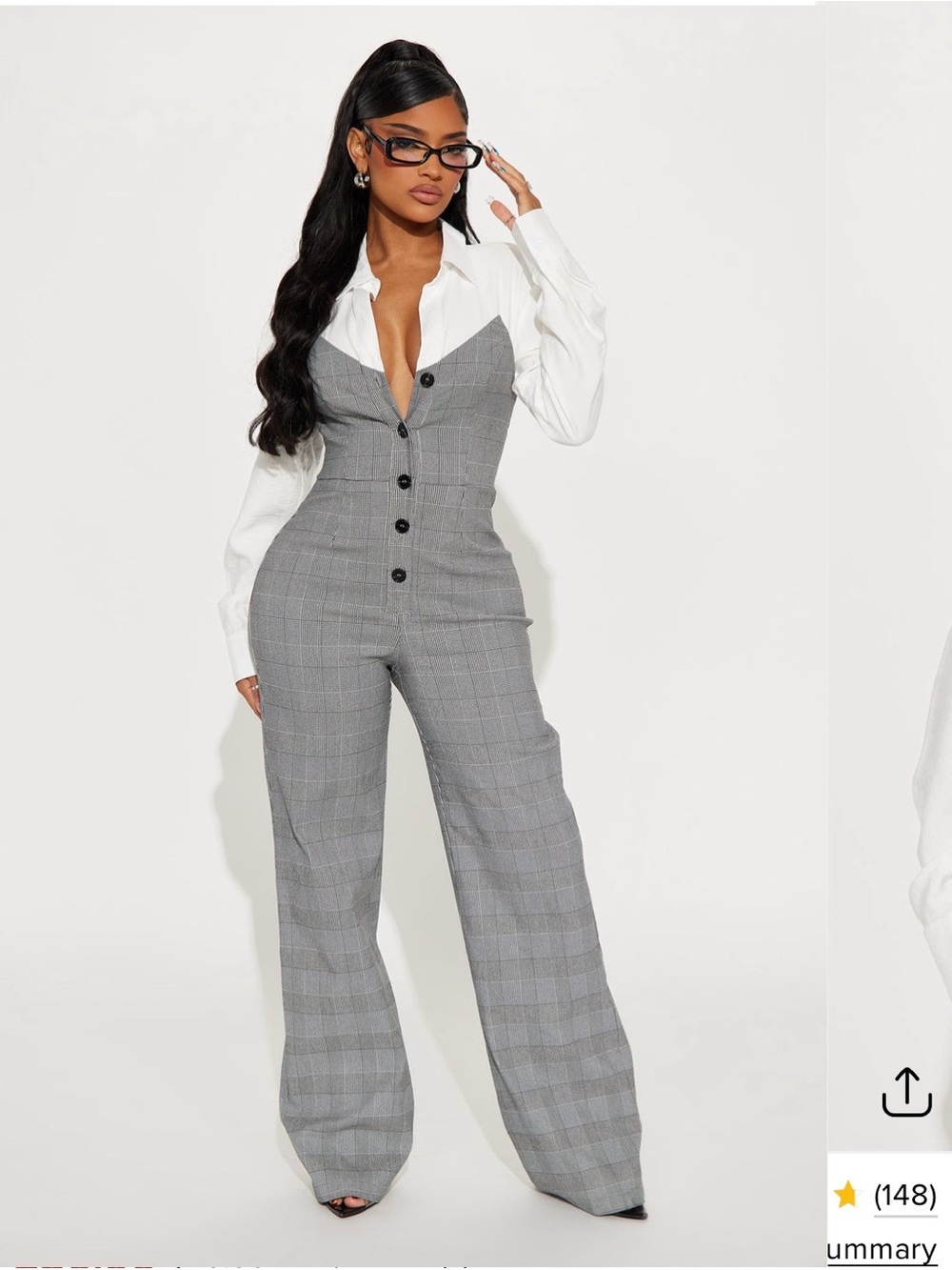 Fashion Nova tactical Plaid Jumpsuit